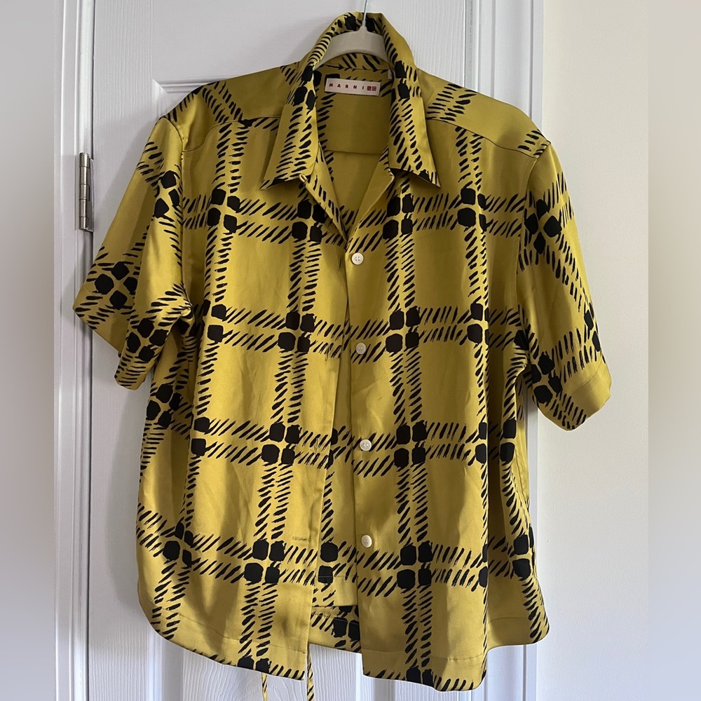 Marni x Uniqlo yellow plaid set